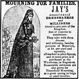 Advertisement for Victorian mourning garb US Public Domain Copyright Expired